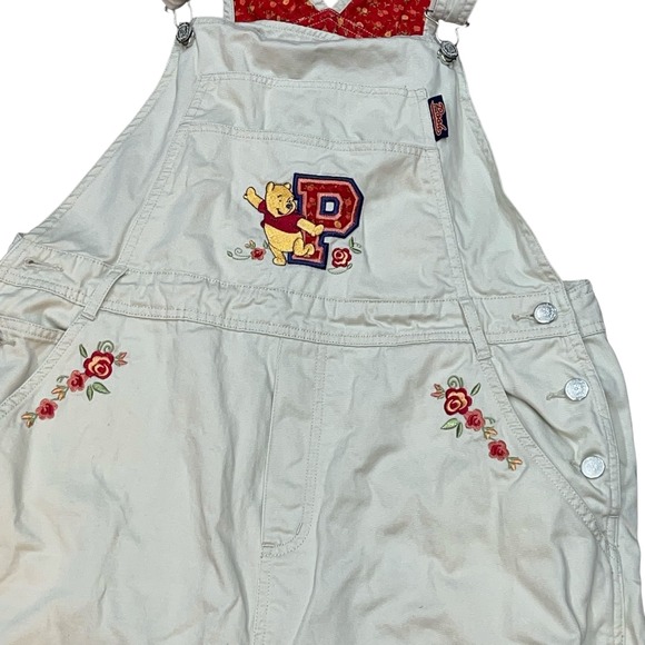 Vintage 90s Winnie The Pooh Women's Overalls Size 14/16W Cotton Embroidered - Picture 1 of 12
